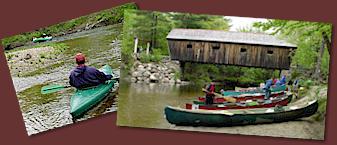 Canoe on the nearby Ellis river meandering through the Western Maine terrain